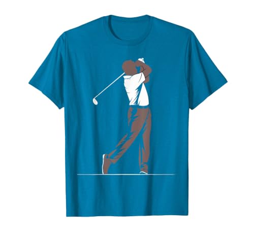 African American Golfer Black History Month Melanin Golfing T-Shirt, Men, Sapphire Blue, Large