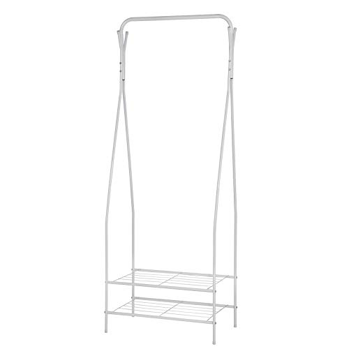 WOLTU Kledingrek Kapstok 2 Tier Planken Hal Entree Gratis standaard Organisator Metalen opbergschoen Bankstandaard met… - Image 4