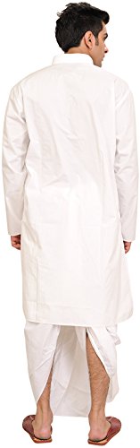 Bright-White Plain Dhoti Kurta Set2