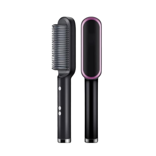 Anion Hair Escova Alisadora 3 em 1 – Alisa, Seca e Hidrata com Luzes de Íons – Bivolt