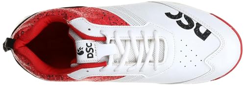 DSC Zooter Cricket Shoe for Men and Boys, Size-10 UK (White-Red)