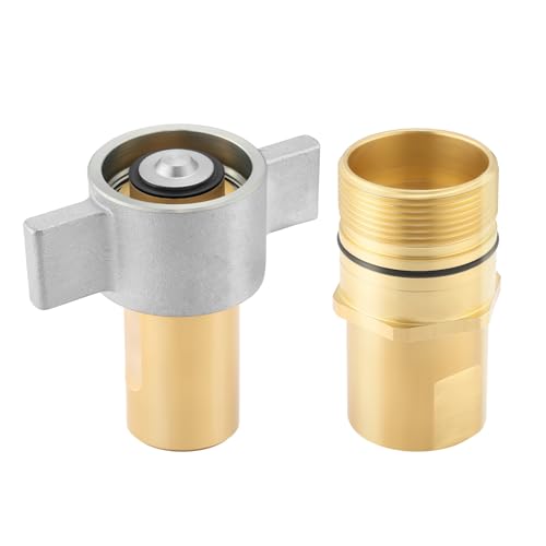 Image of MEASUREMAN 1 inch NPT Wet-Line Wing Nut Hydraulic Quick Disconnect Coupler /Coupling Set
