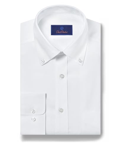 Men's Regular Fit White Pinpoint Oxford Non-Iron Dress Shirt