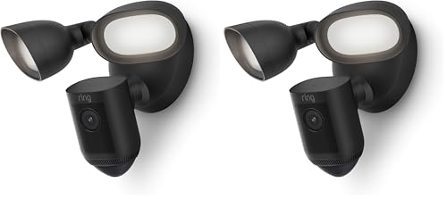 Ring Floodlight Cam Wired Pro with Bird’s Eye View and 3D Motion Detection, Black