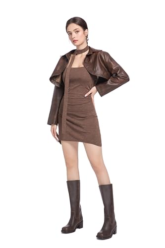 Image of Adolilove Mid Calf Boots for Women Chunky Block Low Heel Square Toe Comfortable Casual Trendy Stylish Boots