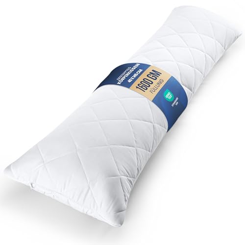 Utopia Bedding gestepptes Körperkissen, 40x145 cm Schwangerschafts- und Umstandskissen, Seitenschläferkissen, weiche Polyesterfüllung (Weiß)