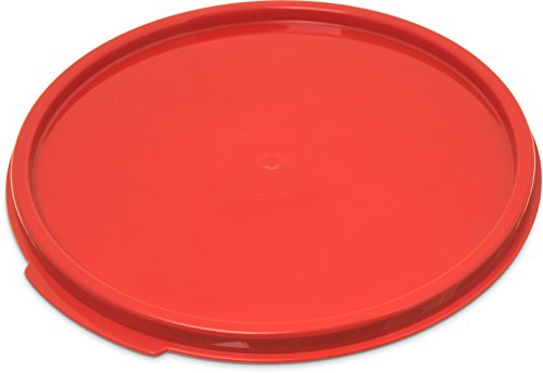 Couvercle étanche rouge Carlisle pour boîte ronde 22,9 cm anti-gaspillage alimentaire - x12
