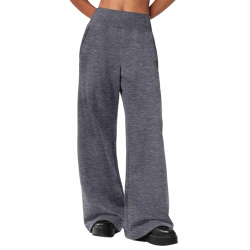 Girls Sweatpants Casual Straight Leg High Waist Joggers Baggy Wide Leg Sweat Pants for Teen Girl Fall Trousers with Pockets