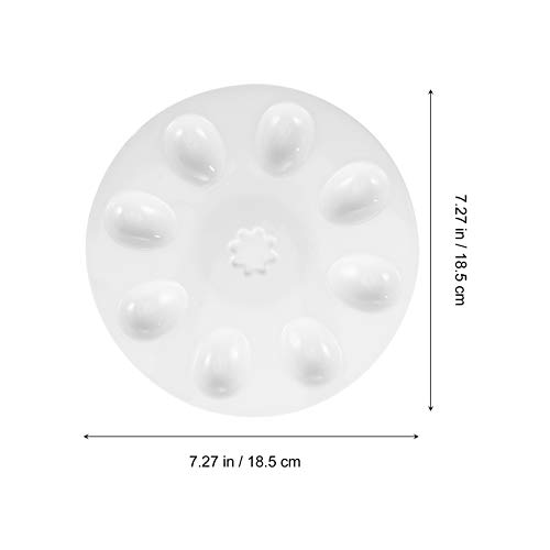 Hemoton White Serving Tray Melamine Eggs Plate Serving Tray For Deviled Eggs Anti-Drop Plate Appetizer Serving Platter Unique Kitchen Serving Tray (White) Devilled Egg Holder Container Vintage Tray #TOP4