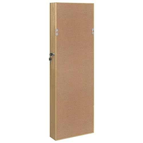 Armario para joyas con espejo de pared organizador con ganchos antienredos 8