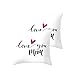 Fodera Per Cuscino Per La Festa Della Mamma 'Ti amo, Federa Decorativa Per Mamma' 45 x 45 cm 2 Pezzi, Festa Della Mamma, Migliore Decorazione Per Soggiorno, Letto, Divano e Auto