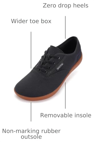 Image of WHITIN Men's Wide Canvas Barefoot Sneakers | Zero Drop Sole | Minimalist Footwear
