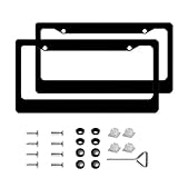 2Pcs Black Matte Aluminum Car License Plate Frames,Fits All Standard 6x12 Inches US License Plates S