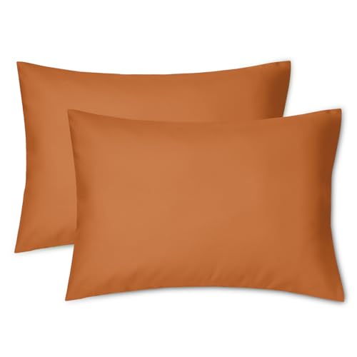 Image of EXQ Home Toddler Pillowcases Zippered 13x18 Travel Pillow Case Set of 2, Small Pillow Case Fits Baby Pillow Sized 12x16, 13x18, Kids Pillowcases 2 Pack Machine Washable (Umber)