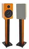 Rockville (2) RockShelf 54C Wood 5.25' Home Bookshelf Speakers+36' Wood Stands