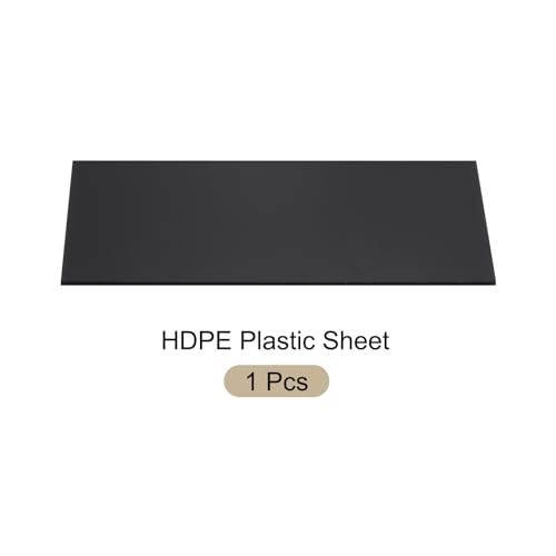 Image of 12 inch x 6 inch x 1 /8 inch HDPE Plastic Sheet, High Density Polyethylene Sheet Cutting Board Black Solid Block, [for DIY, Home Floor]