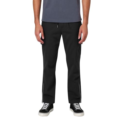 Corduroy Pants Men Cargo Straight Leg Pull On Relaxed Fit Pants Elastic Waist Casual Cargo Pants with Pockets2