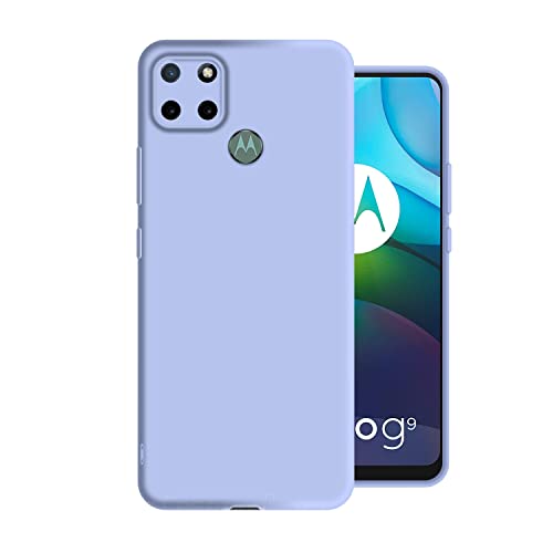 Image of Case Creation Liquid TPU Silicone Cover for Motorola Moto G9 Power Soft Case,Anti-Dirty Slim Case Matte Candy TPU Raised Bezel (Splash of Color) Back Case Cover for Moto G9 Power -Light Purple