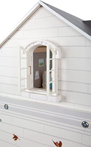 Image of Small Foot Wooden Toys Urban Villa Doll House Playset Collection Designed for Children Ages 3+ Years, Gray (11802), 82 x 51.1 x 15 cm