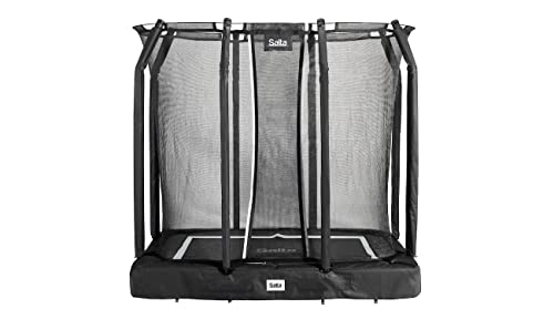 Salta Premium Ground - Bodentrampolin mit Sicherheitsnetz - Rechteckig - 214 x 153 cm / 305 x 214 cm / 366 x 244 cm (214 x 153 cm, Schwarz)