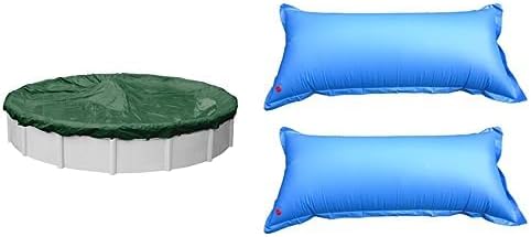 Pool Mate 3718-4-PM Winter Pool Cover with Pillows, Extra Heavy-Duty Green, 18 ft Above Ground Pools