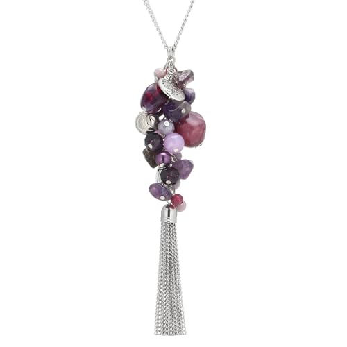Long collier en argent femme FULU AUTUMN perles pampilles