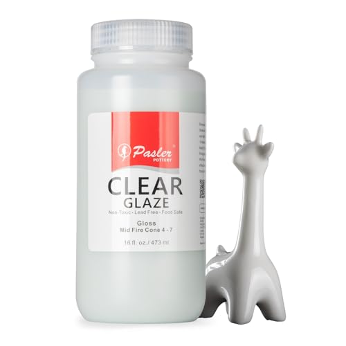 Pasler Clear Glaze Mid Fire for Ceramic Pottery Bisque,PCC10,16fl oz/473ml