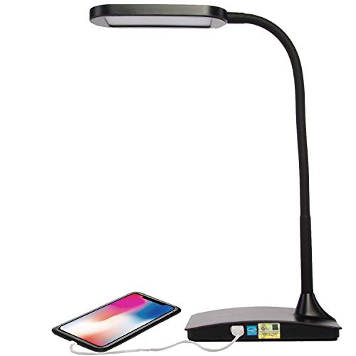 TW Lighting IVY-40WT The Ivy LED Desk Lamp with USB Port, 3-Way Touch Switch, Black v2
