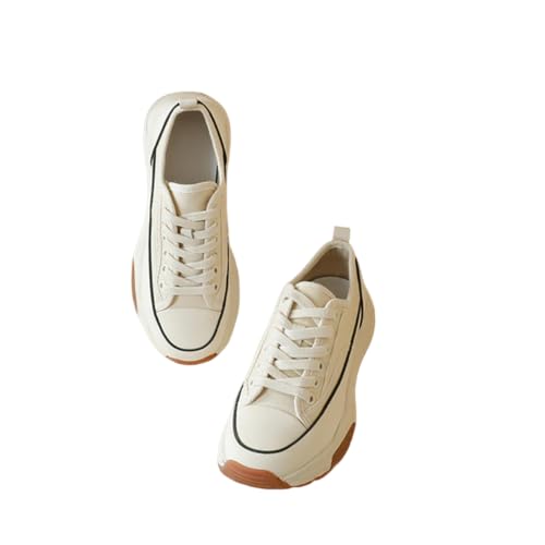Tenis de plataforma casuales JCVBN de lona y piel sintética para mujer