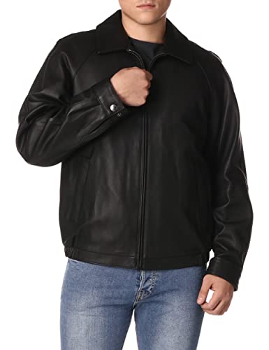 Nautica Men's Zip Up Leather Jacket, Black (2014), Large - Image 3