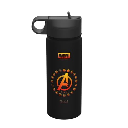 アベンジャーズ 水筒 真空断熱ケータイマグ 500ml-600ml ステンレスボトル 車用 直飲み 保温 保冷 フタ付きコーヒーカップ アウトドア 車のネイブに最適 スポーツタイプ ステンレスクールボトル 軽量 隔? 水筒 男の子 女の子