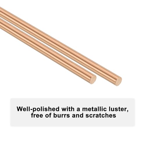 M METERXITY 10 Stück Kupfer Rundstab 3mm Durchmesser 100mm Länge T2 Lager Massiver Kupferstab Drehbankstange für Metallhandwerk DIY/Garten/Industrie/Dekoration Reines Rohr