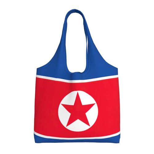 Korean flag Print Stylish and Spacious Single Shoulder Commuting Canvas Tote Bag for Work Travel