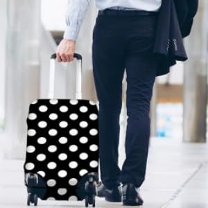 Miniatura 3 de Funda De Equipaje, 3 Tamaños 3 Patrones Funda Protectora De Maleta De Viaje Elástica A Prueba De Polvo Bolsa Protectora De Equipaje Para Viaje S-Puntos Blancos Y Negros