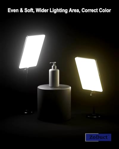 Image of 11 inch Camera Panel Soft Light for Video Shooting, Photography, Studio, YouTube and Live Streaming with 2700K-5700K CRI95+ (11 inch Camera Light + 7ft Stand)
