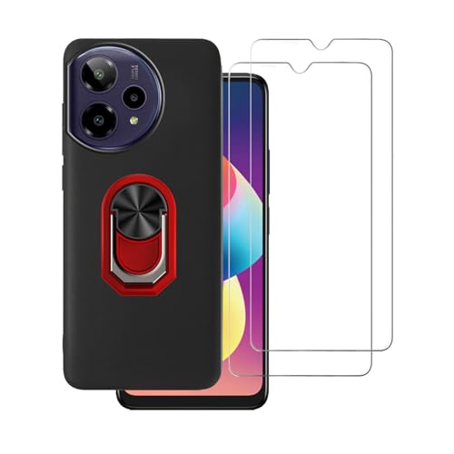 Coque ATT AT&T Verge 2 en verre trempé avec béquille rouge x2