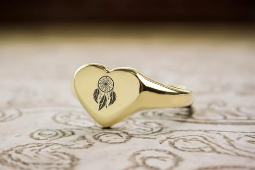 Bague attrape-rêves cœur hypoallergénique en argent pour peau sensible