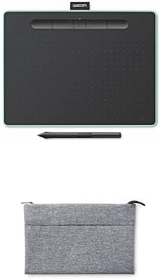Bundle of Wacom Intuos Medium Bluetooth Graphics Drawing Tablet Pistachio + Wacom ACK52701 Soft Tablet Case