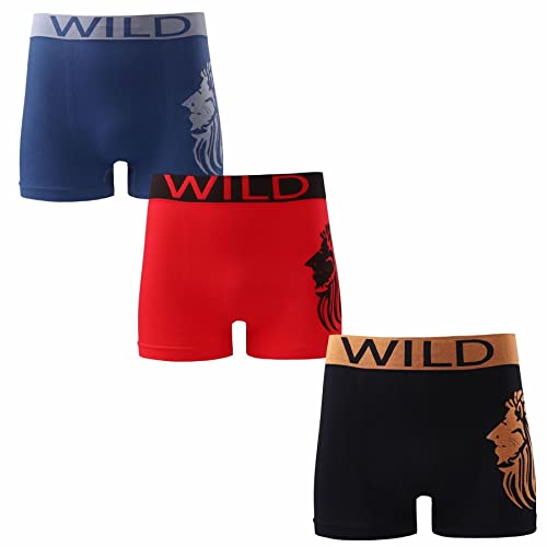 Znor Mens Boxers Underwear High Impact Briefs Trunks Wild Boxers For Men Boxers Mens Seamless Boxer Shorts Men Multipack [Pack of 3 S]