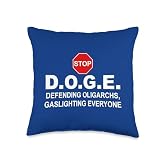 Stop Doge Sign,No D.O.G.E.Anti Doge Protest Signs,Bad Doge Throw Pillow