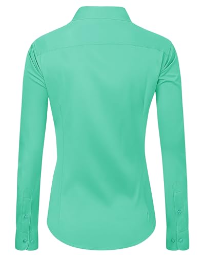 Image of J.VER Womens Dress Shirts Long Sleeve Button Down Shirt Wrinkle-Free Business Casual Blouse Office Work Tops