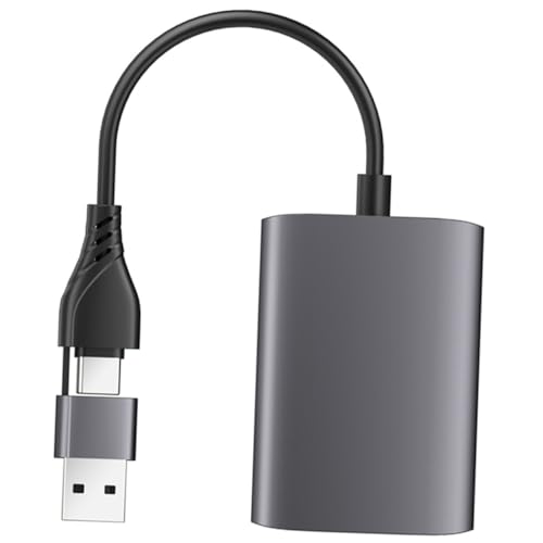 Toddmomy Adaptador USB Type-c Doble Hub USB con Puertos Adicionales para Portátil Soporte Pantalla Dual Simultánea Transferencia Rápida y Estable Color Gris Oscuro