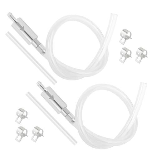 carleef 2PCS Car Brake Bleeder Hose Kit,Practical Brake Bleed Hose Kit with One Way Check Valve & Clamp for Bleeding Repair,Professional Car Accessories Cars & Motorcycle Brakes Bleeder Kits (2PCS)