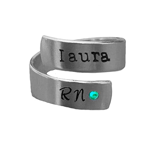 Stethoscope Name Tag with custom birthstone crystal, Stethoscope ID tag - nurse gift - student nurse gift - Veterinary Nurse Gift- stethoscope personalized name tag - custom made for nurse