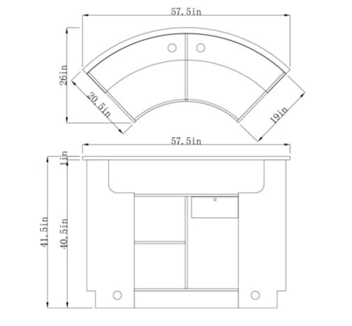 image for Dir LED Illuminated Curved Reception Desk Reception Area Counter - Jan
