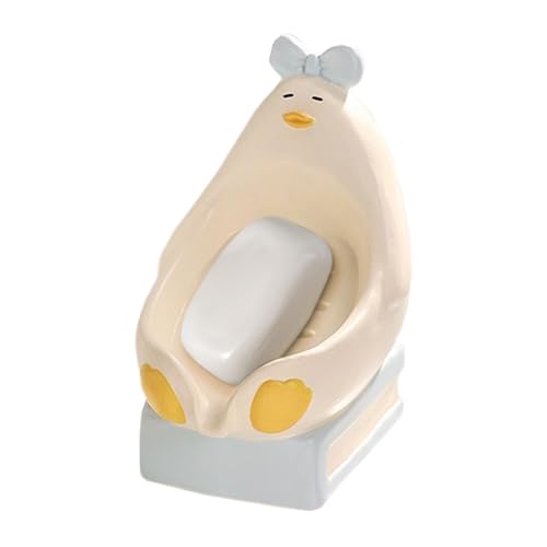 Soap Tray,陶器製アヒル置物 バーソープホルダー - 石鹸水切りトレイ,浴室 洗面所 シャワー カウンター 寮 商業施設 アウトドア キャンプ 旅行用