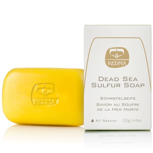 Kedma - Jabón de Azufre para Piel Grasa y con Problemas - Purificante y Equilibrante - Enriquecido con Minerales del Mar Muerto - 125g