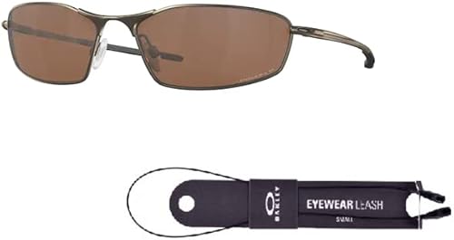 Oakley Whisker OO4141 - Gafas de sol ovaladas para hombre, correa de accesorios y paquete con kit de cuidado de cortesía Designer iWear