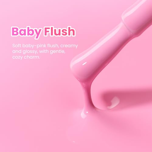 Image of Beetles Pink Gel Polish - Baby Flush Full Size 15ML /0.51Fl Oz, Hema Free Pink Gel Nail Polish, Soak Off UV LED Lamp Bright Holiday Nails Art, Manicure Salon DIY Nails