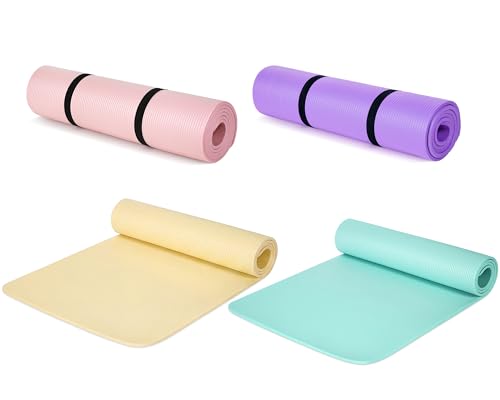 Image of Woanger Yoga Mats (72x24) 3 /8 Inch Thick Exercise Yoga Mat for Home Workout with Strap Non Slip Pilates Gym Supplies for Women Men